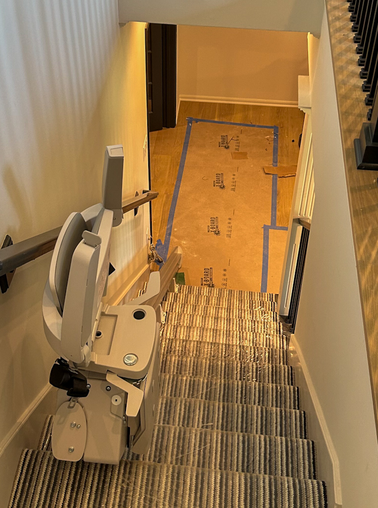 Photo of a stair lift being installed in Blue Springs