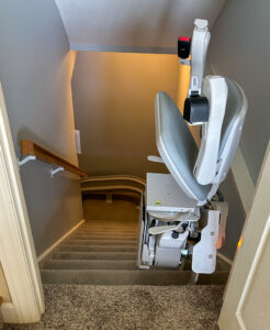 Folded stair lift in Leawood