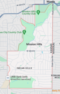 Map of Mission Hills city limits