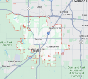 Map of Olathe city limits