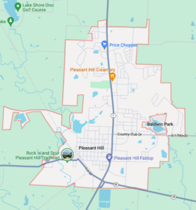 Map of Pleasant Hill city limits